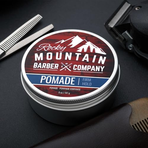 Rocky Mountain Barber Company Firm Hold Pomade for Men, 5oz