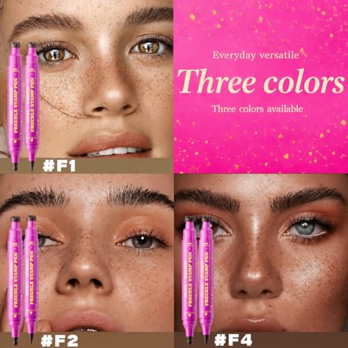 Dual-Ended Freckle Stamp Pen Set - Waterproof Faux Freckles Makeup