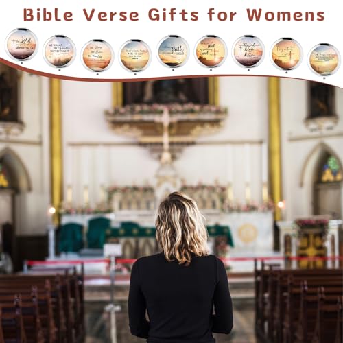 RattanView 18 Pcs Christian Compact Mirrors Gifts for Women Bulk Religious Pocket Mirror with Bible Verse Inspirational Scripture Quote Church Gifts for Ladies Church VBS Sunday School