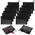 Black Small Zipper Pouch Mesh Mini Cosmetic Bag Coin Purse Bulk Mesh Coin Pouch Organizer for Women Travel Home, 5 x 4 Inch(20 Pcs)