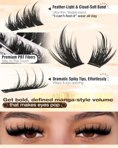 Manga Spike Lash Clusters | Wispy Anime Eyelash Extensions