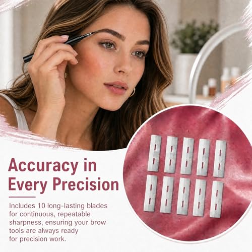 Duckbill Eyebrow Pencil Sharpener Tool with 10 Blades for Precision Shaping