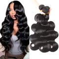 Brazilian Body Wave Hair Bundles 3 Pack - Natural Black Human Hair Extensions
