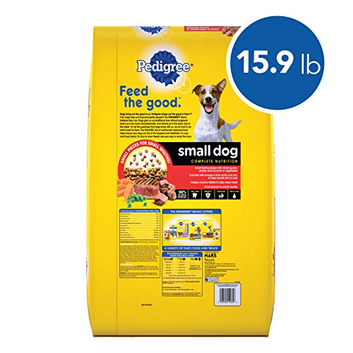 PEDIGREE Small Dog Complete Nutrition Small Breed Adult Dry Dog Food Grilled Steak and Vegetable Flavor Dog Kibble, 15.9 lb. Bag