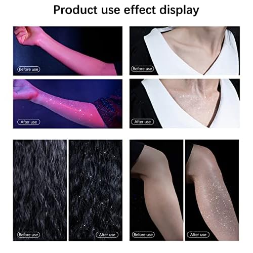 2 Pcs Body Glitter Spray, Perfect Long-Lasting Shiny Hair and Clothes Glitter Spray for Stage Makeup, Festival, Rave Prom.