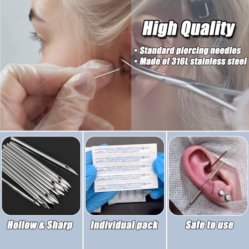 Piercing Needles 100pcs Mixed 12G 14G 16G 18G 20G Kit