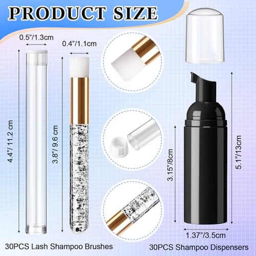 150 Pcs Eyelash Extension Aftercare Kit with Shampoo Bottles