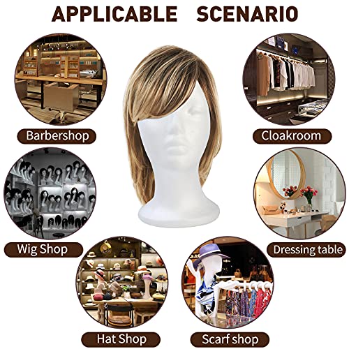 BALABALA 3 Pcs Foam Wig Head Mannequin with Stand Holder