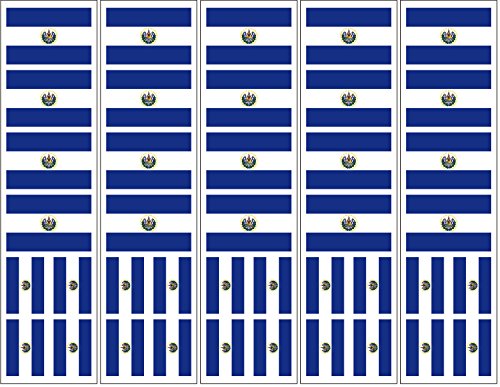 El Salvador Flag Temporary Tattoos - 40 Pack