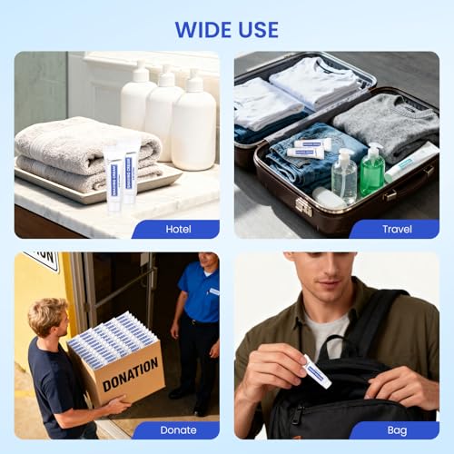 200 Pack Travel Size Shaving Cream Bulk,10ml/0.35fl oz Individually Wrapped Mini Disposable Shaving Cream in Bulk 1.2x2.8 inch Travel Size Toiletries Amenities for Guests,Homeless,Charity