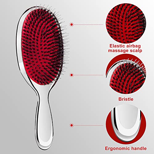 Sibba Anti-Static Paddle Hair Brush with Boar Bristles