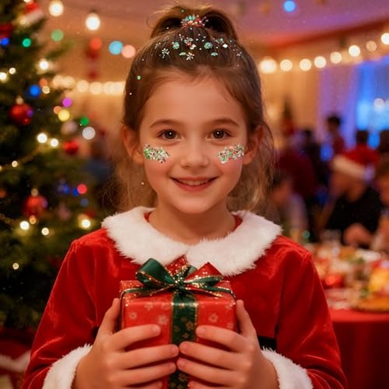 Christmas Glitter Stick - Red, Green & White Face & Body Makeup