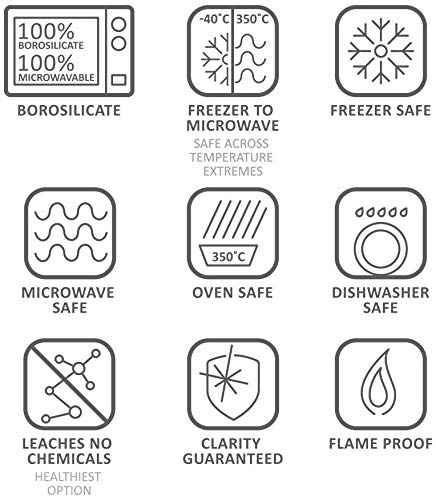 Borosil VCLM305 Vision Classic Large Mug [Set of 4] Clear Lightweight & Durable Drinkware, Drinking Mug For Coffee, Tea, or Latte, Heat Resistant, Dishwasher Safe |10 Ounce Cups