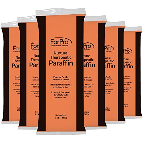 ForPro Professional Collection Nurture Paraffin Wax Refill, Peach Vanilla, Six 1-Pound Paraffin Blocks, Non-Greasy, Moisturizing for Soft & Healthy Skin, 6 Lbs