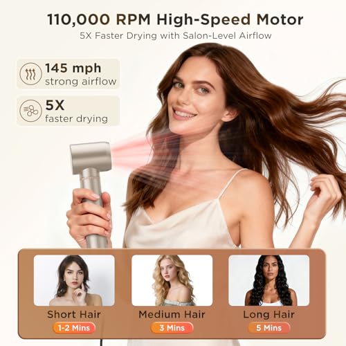 O.H.B 5-in-1 Hot Air Hair Styler Brush - 110K RPM Ionic Dryer