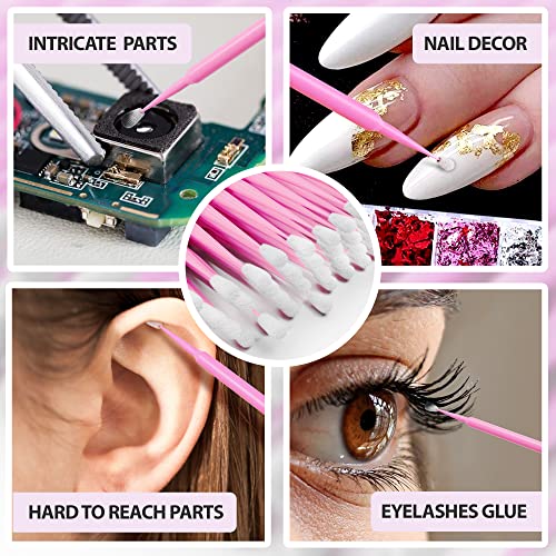 Micro Swabs for Eyelash Extensions - 500 Pack, 2mm Soft Applicators