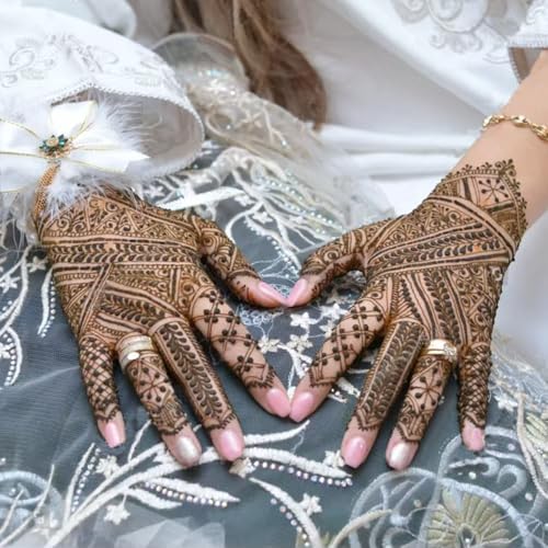 Henna Tattoo Kit, 18 Sheets Self-Adhesive Henna Tattoo Stencils Indian Mehndi Designs for Hands, Traditional Body Art