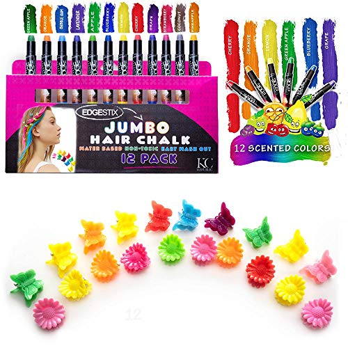 Hair Chalk for Kids 12 Colors Washable Temporary Hair Dye