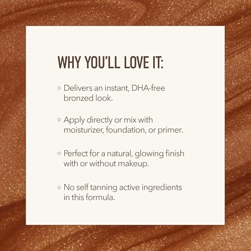Nuda GlowDrops Face Bronzer Serum with Squalene & Moringa - Lightweight, Buildable, Vegan Liquid Bronzer
