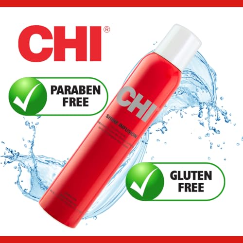 CHI Keratin Hair Spray 10 oz & Shine Infusion Anti-Frizz Shine Spray 5.3 oz Hair Care Bundle