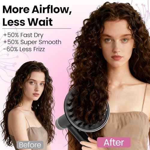 Large 6In Hair Dryer Diffuser Attachment for Shark SpeedStyle, for Shark Speed Style Pro/Pro Flex Hair Dryer, Upgraded Bigger Diffuser for Fast Drying Curl Definition Wavy Curly Coily Hair