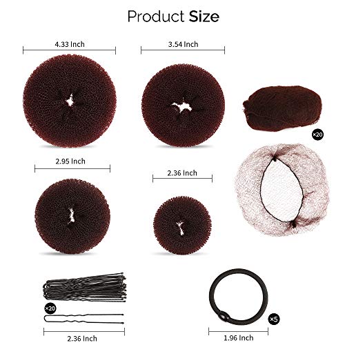 Hair Accessory Set: 20 Nets, 4 Donut Makers, 5 Elastics, 20 Bobby Pins