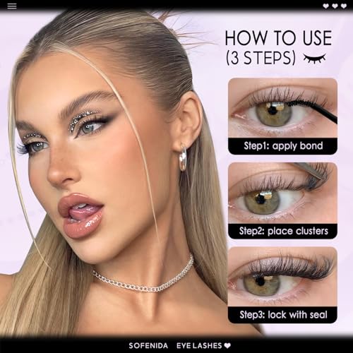 Velure Venus Cluster Lashes 8-14mm Natural Wispy Eyelash Extensions
