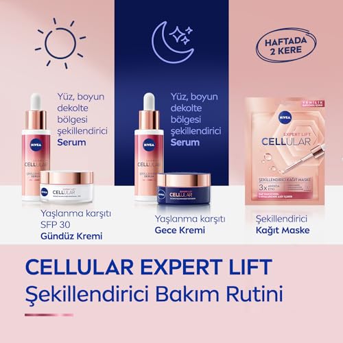 Nivea Hyaluron Cellular + Day Cream, SPF 30, Anti-Wrinkle, Firming Face Moisturizer for Elastic Skin