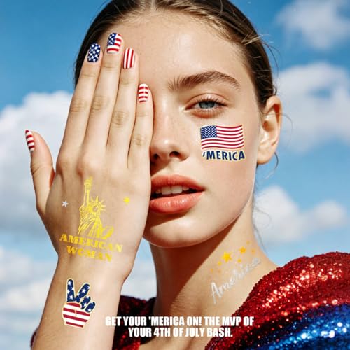 4th of July Temporary Tattoos for Women | 34 Patriotic Designs