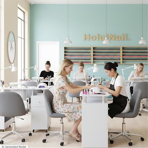 HolaiNail Manicure Table with Dust Collector & Storage