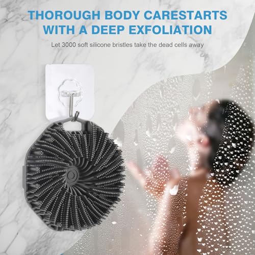 Silicone Body Scrubber Set - 2 Pack Exfoliating Shower Brush
