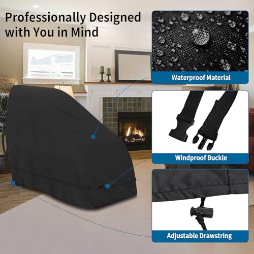 Dustproof Thickened Massage Chair Cover, STARTWO Waterproof Zero Gravity Armchair Covers 420D Oxford Cloth Game Recliner Protective, Fit RealRelax Most Brands of Massage Chair(Black 59 * 39.5 * 47 in)