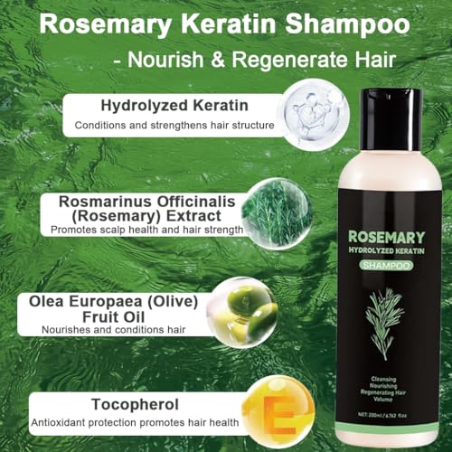 Rosemary Hair Growth Shampoo with Hydrolyzed Keratin - 200ML