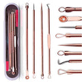 Blackhead Remover Pimple Extractor Kit for Acne & Blemish Treatment - Skin Care Tool with Case (Rose)