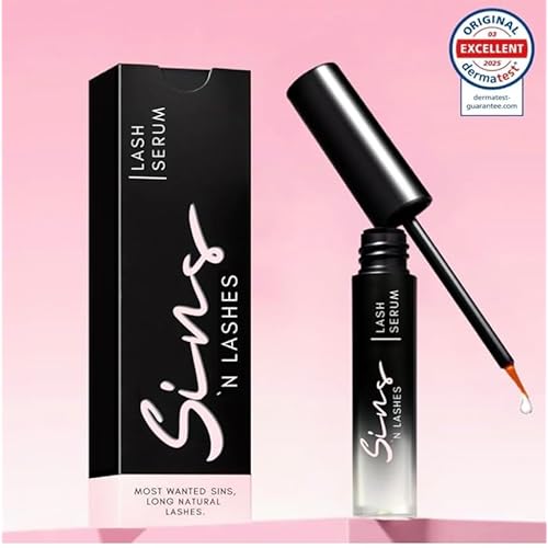 LASHES Physician-Formulated Natural Eyelash Enhancer Serum purified Eyelash | fuller &longer looking Eyelashes | safe for sensitive Eyes | 60 -day supply 3.5ML