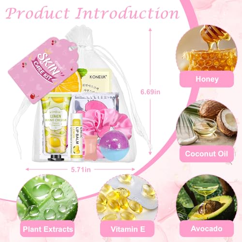 120 PCS Spa Party Supplies for Women, Spa Party Favors Include Face Masks Skincare, Hand Cream, Lip Balm, Under Eye Patches, Lip Mask and Foot Bath Bombs, Spa Birthday Sleepover Party Supplies