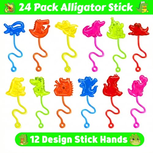 48 PCS Alligator Party Favors - Stick Hands & Tattoos