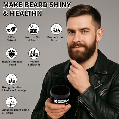 Estimulante de Barba, B?lsamo Para Crecimiento De Barba Ultra Potente, Barba Crema, Beard Growth Balm, Thicker, Fuller Beard & Hair 100ml/3.5oz (2)