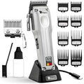 Fagaci Fusion Cordless Hair Clippers for Men – Silver, Brushless Motor, 2 Blades