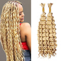 P27/613 Honey Blonde Boho Braiding Hair Deep Wave 20 Inch