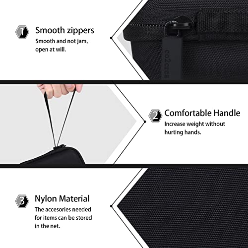 co2CREA Hard Travel Case Replacement for Wahl Professional 8061-100 8164 5-Star Series Rechargeable Shaver Shaper (Black Case)