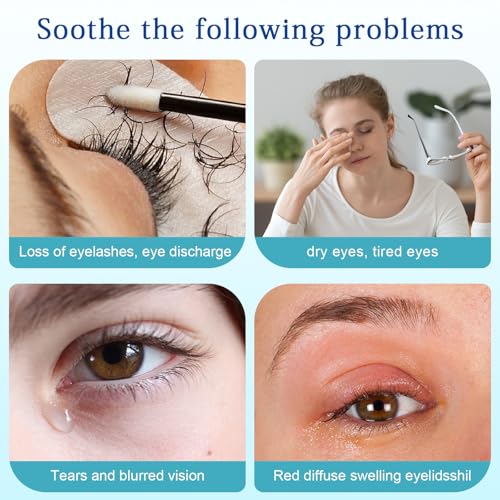 30PCS Tea Tree Oil Eyelid Cleansing Wipes,For Dry Eyes Daily Eye Care&Makeup Remover with Physiological Saline Removing Oil and Debris from Eyelids, Rinse Free Individually Wrapped Travel Essentials