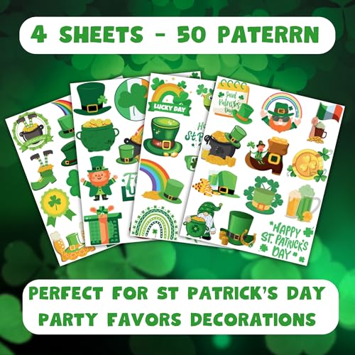 50 Pc St Patrick's Day Temporary Tattoos for Kids