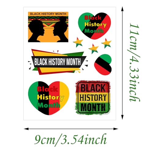 Oringaga 264 Black History Month Party temporary Tattoos Stickers Happy Black History Month Freedom Day Party Supplies Goodie Bag Stuffers Favors Prize Motivational Stickers 24 Sheets