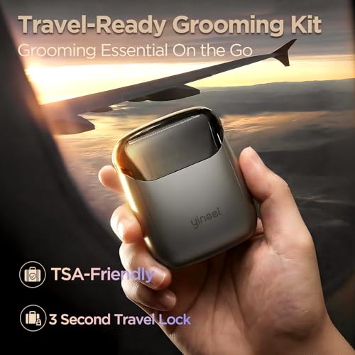 Yineel VT100 Electric Foil Shavers for Men, Pocket-Sized with Case, Mini Electric Razor for Close Face Shaver, 3 Floating Blades, IPX7 Waterproof & Travel-Friendly/Home Use, Gifts for Men
