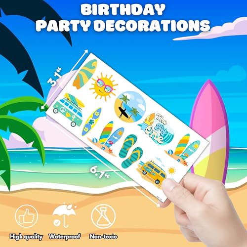 Surfing Temporary Tattoos - 100 PCS, 10 Sheets for Kids