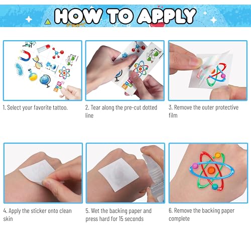 96 Piece Science Temporary Tattoos for Kids Birthday Party Favors