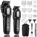 VGR Professional Cordless Hair Clippers & Trimmer Set - Black