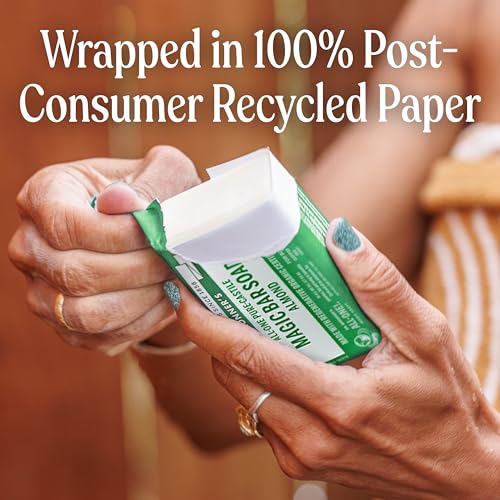 Dr. Bronner's Pure-Castile Magic Bar Soap (Almond, 5 ounce, 12-Pack)-Made with Regenerative Organic Certified Oils, For Face, Body, Hair, Gentle, Vegan, Cruelty-free Non-GMO