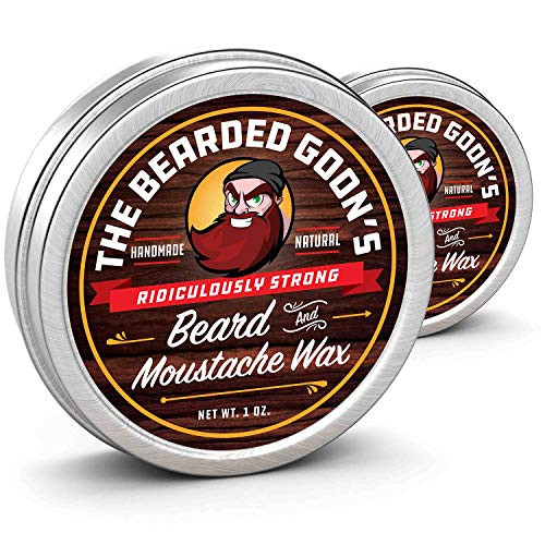 Ridiculously Strong Mustache and Beard Wax (2 Tins) - 100% Natural, All-Day Styling Control with Ultra-Strong Hold, 1 oz. each¡¦